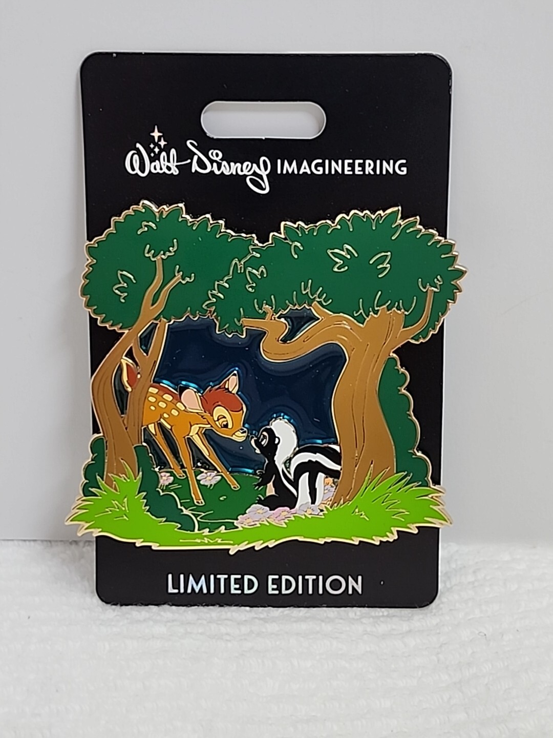 Disney Bambi & Flower 80th Anniversary LE 250 Stained Glass Pin WDI New