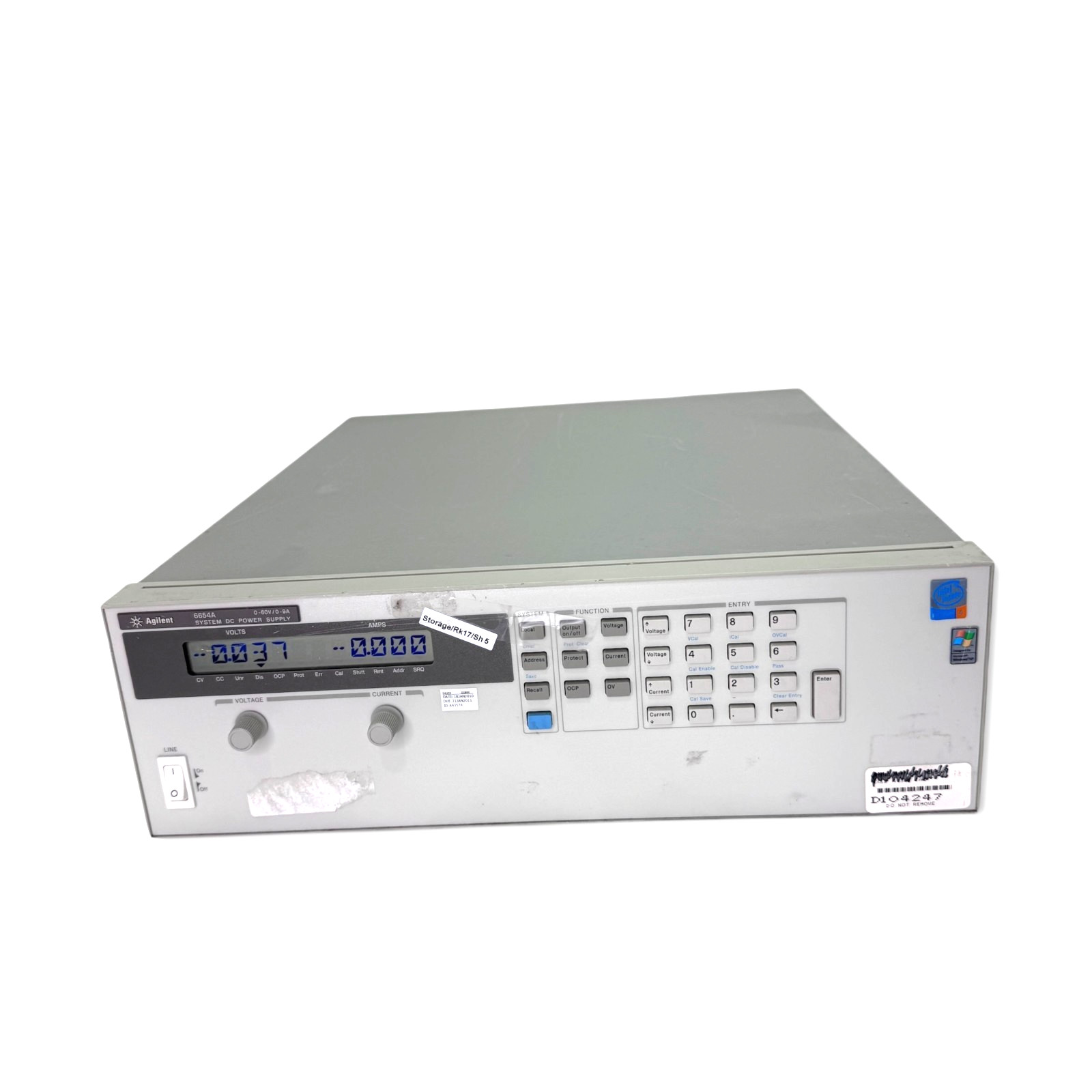 Agilent Keysight HP 6654A System DC Power Supply 0-60V 0-9A 540W GPIB Power On Agilent Keysight HP 6654A System DC Power Supply 0-60V 0-9A 540W GPIB Power On
