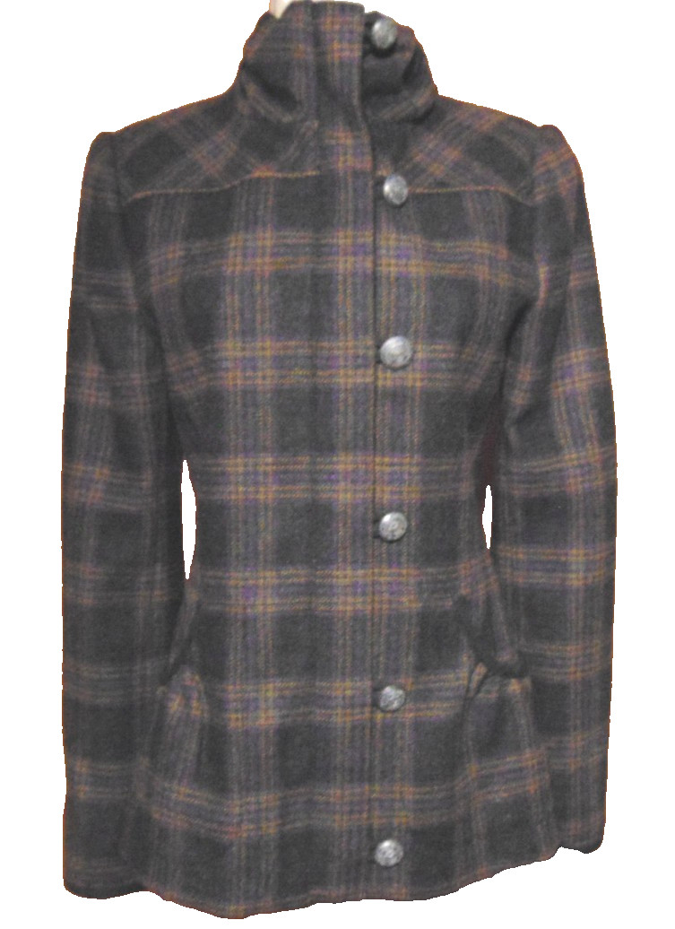 Dubarry of Ireland Betony Tweed Jacket Full Zip Up Plaid Coat EU 34 OR US 4