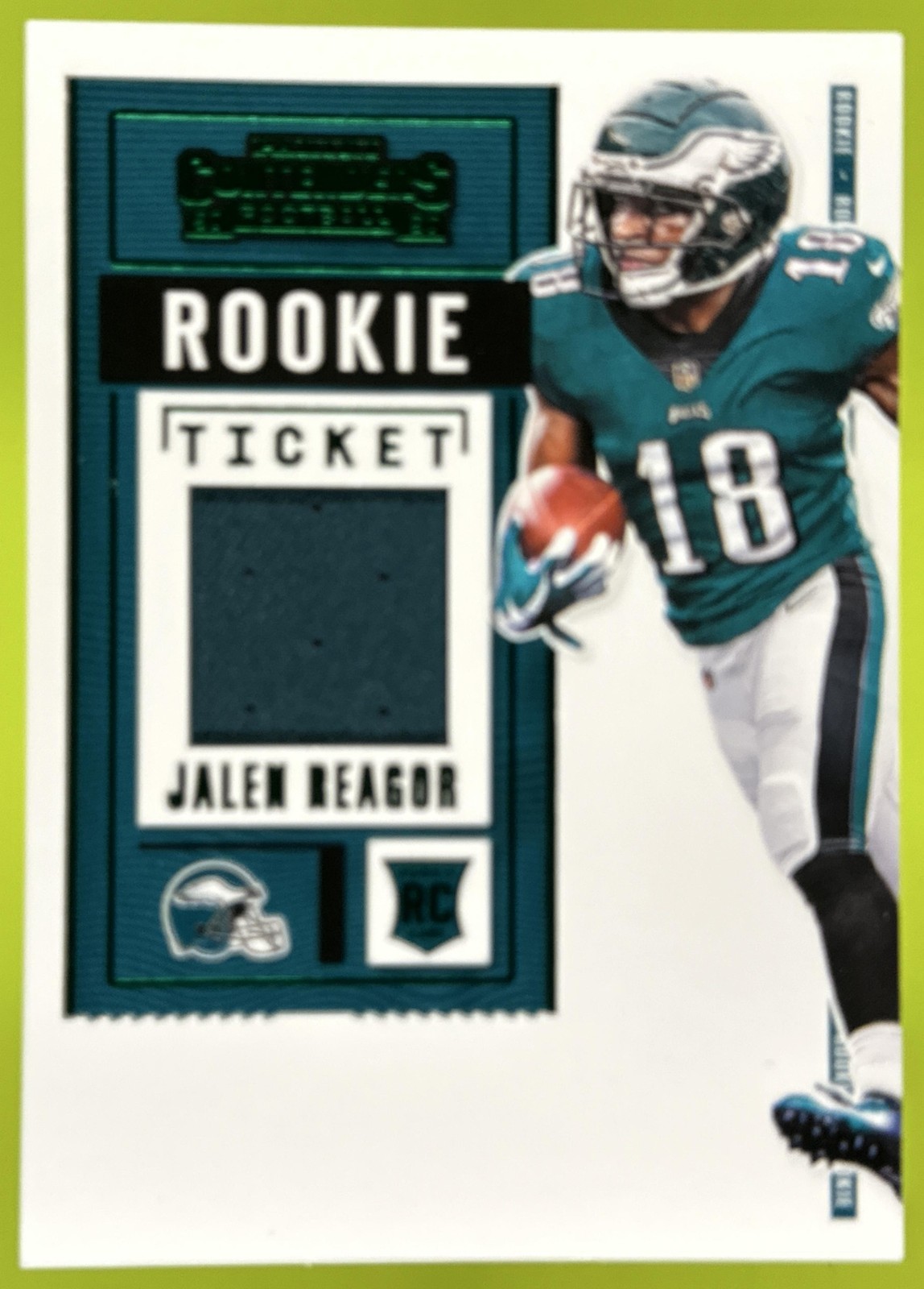 2020 Panini Contenders Jalen Reagor #RSV-JRE Rookie Ticket Swatches Var MEM RC
