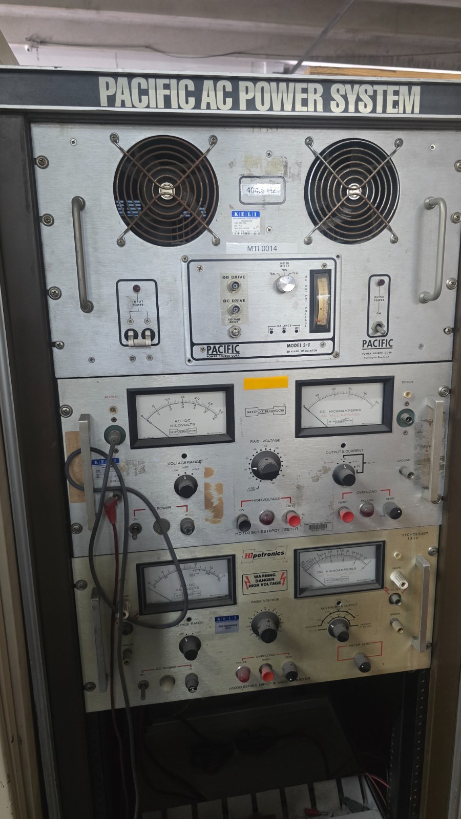 Pacific AC Power Hipotronics HD100 H300B Test Rack Pacific AC Power Hipotronics HD100 H300B Test Rack