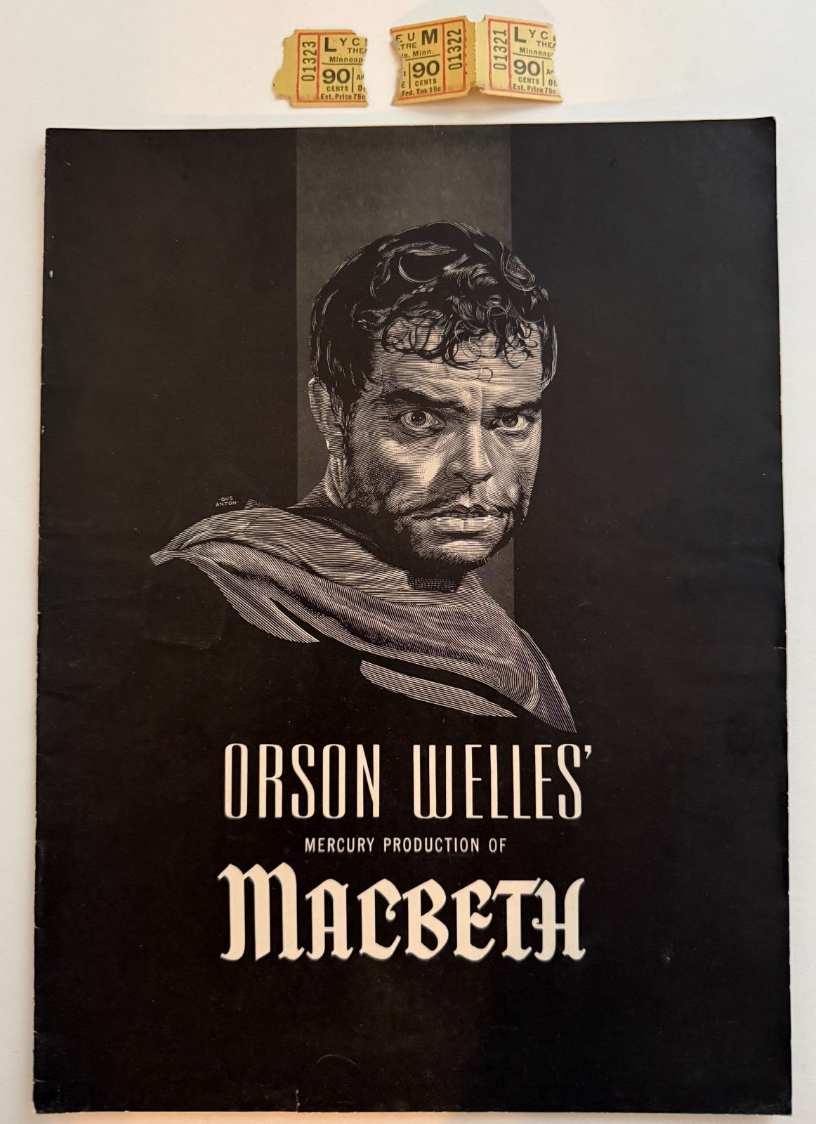 Vintage 1948 Orson Welles MACBETH Movie Program w/Ticket Stubs Great Photos Vintage 1948 Orson Welles MACBETH Movie Program w/Ticket Stubs Great Photos