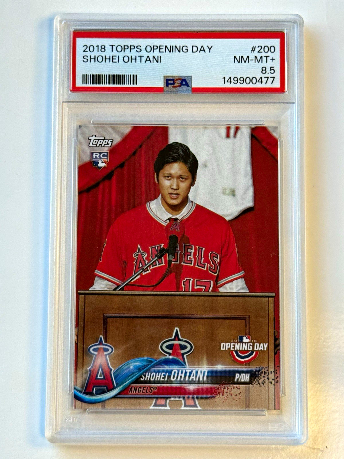 Topps 2018 Opening Day Shohei Ohtani #200 RC Rookie PSA 8.5 Angels Topps 2018 Opening Day Shohei Ohtani #200 RC Rookie PSA 8.5 Angels