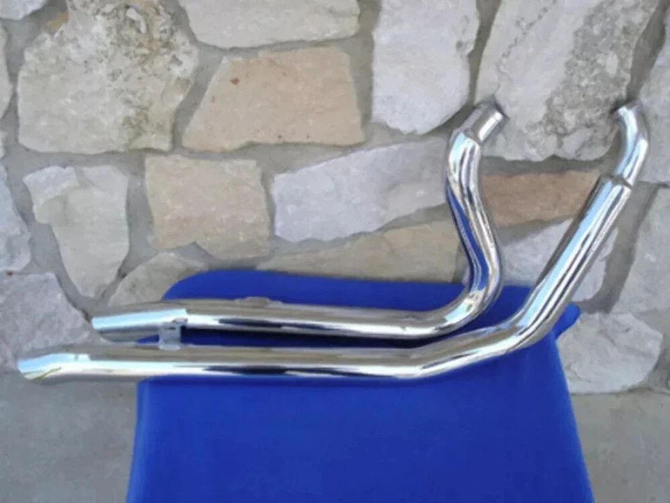 SHORT SHOOTER DRAG PIPES FOR SOFTAIL 86-03 CHROME BIG GROWL CUSTOM 2 1/4
