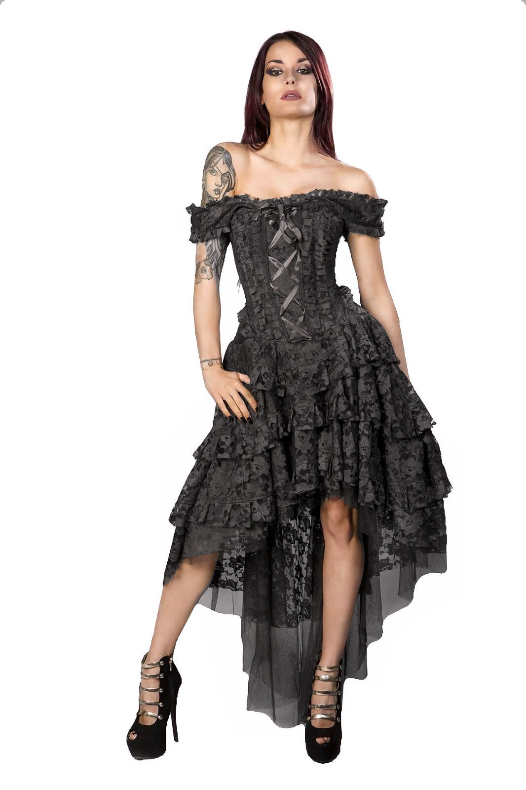 Women's Dress Black Ophelie Corset Top Lace Skirt Steampunk Gypsy Pirate Gothic