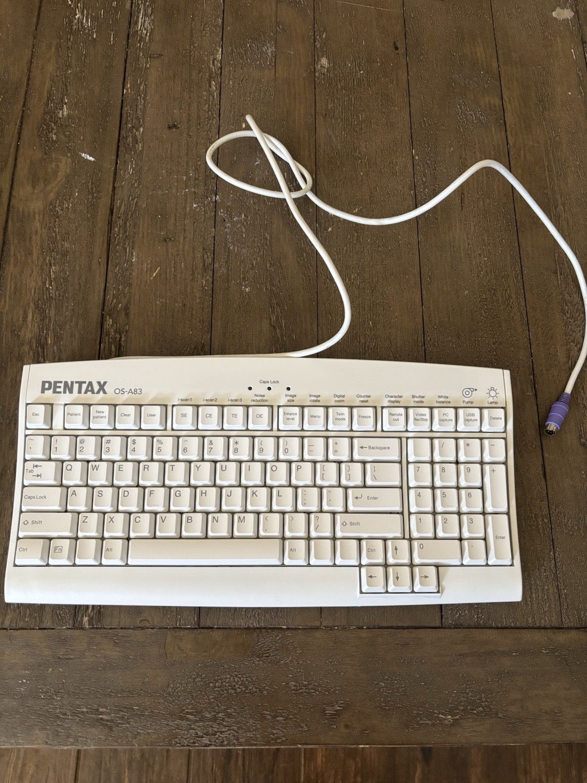 Pentax OS A83 Wired PS/2 Standard Keyboard White QWERTY EN Numeric Keypad Pentax OS A83 Wired PS/2 Standard Keyboard White QWERTY EN Numeric Keypad