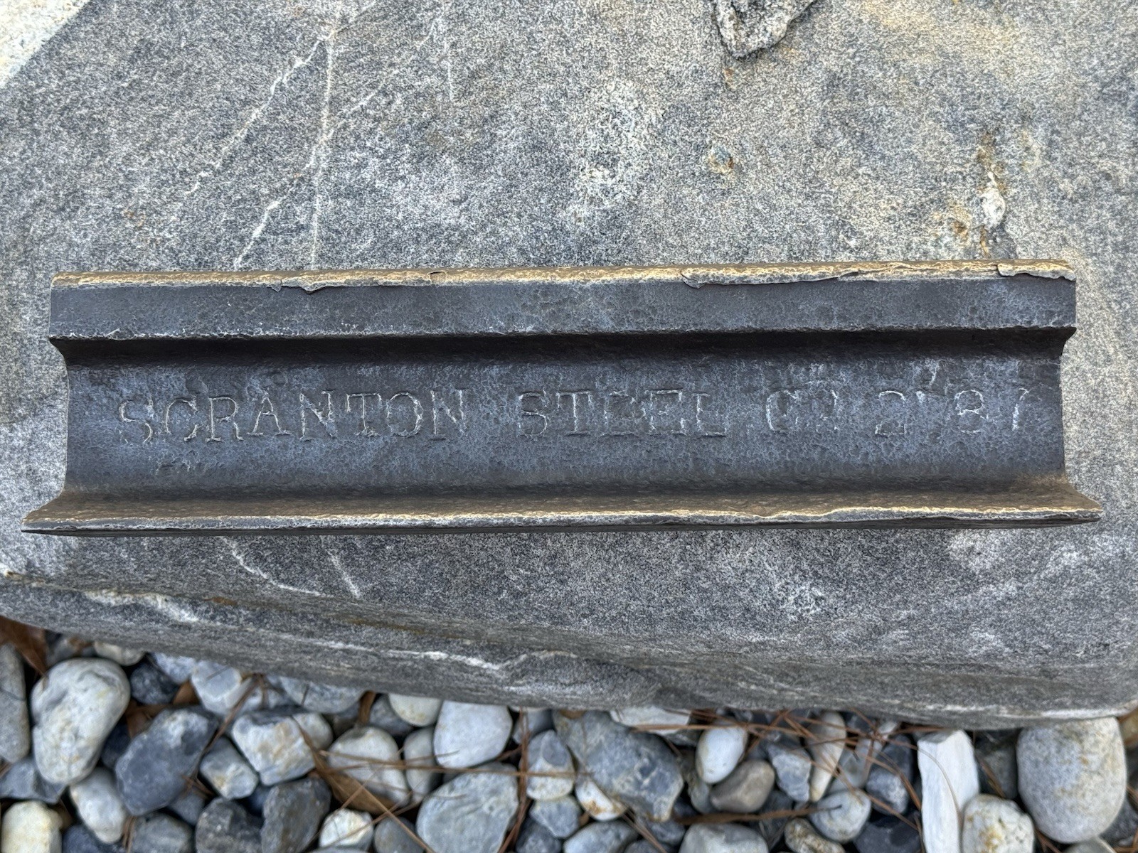 Very Rare { SCRANTON STEEL CO. 2 87 } Steel Train Track Rail Very Rare { SCRANTON STEEL CO. 2 87 } Steel Train Track Rail