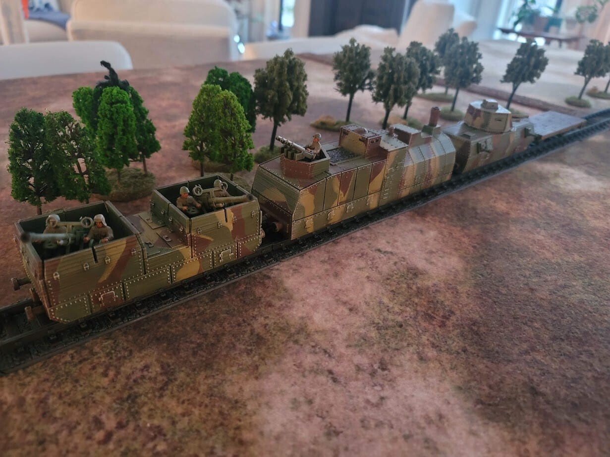 1/72 Scale Soviet Armored Train with Track 20mm for WWII Wargaming Miniature 1/72 Scale Soviet Armored Train with Track 20mm for WWII Wargaming Miniature