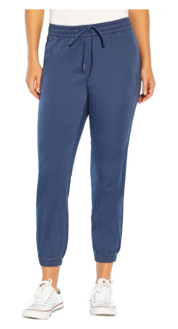 Gap Women's Elastic Waistband Twill Jogger Pants With Pockets Color: Blue