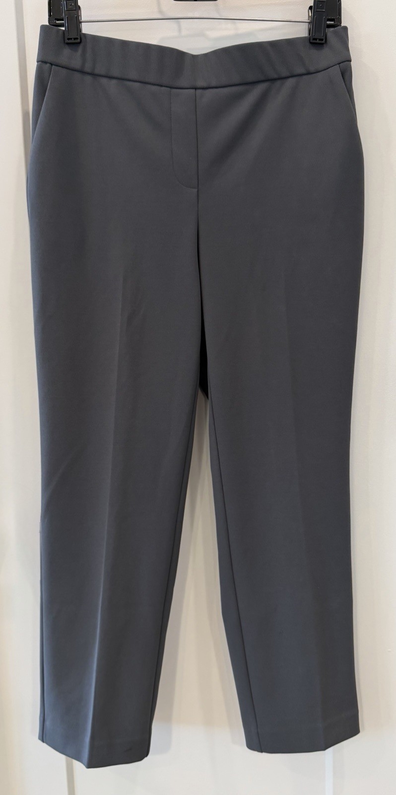 Alfani Women\'s S Gray Pull On Dress Pants Stretch Ankle Slim Leg Pockets