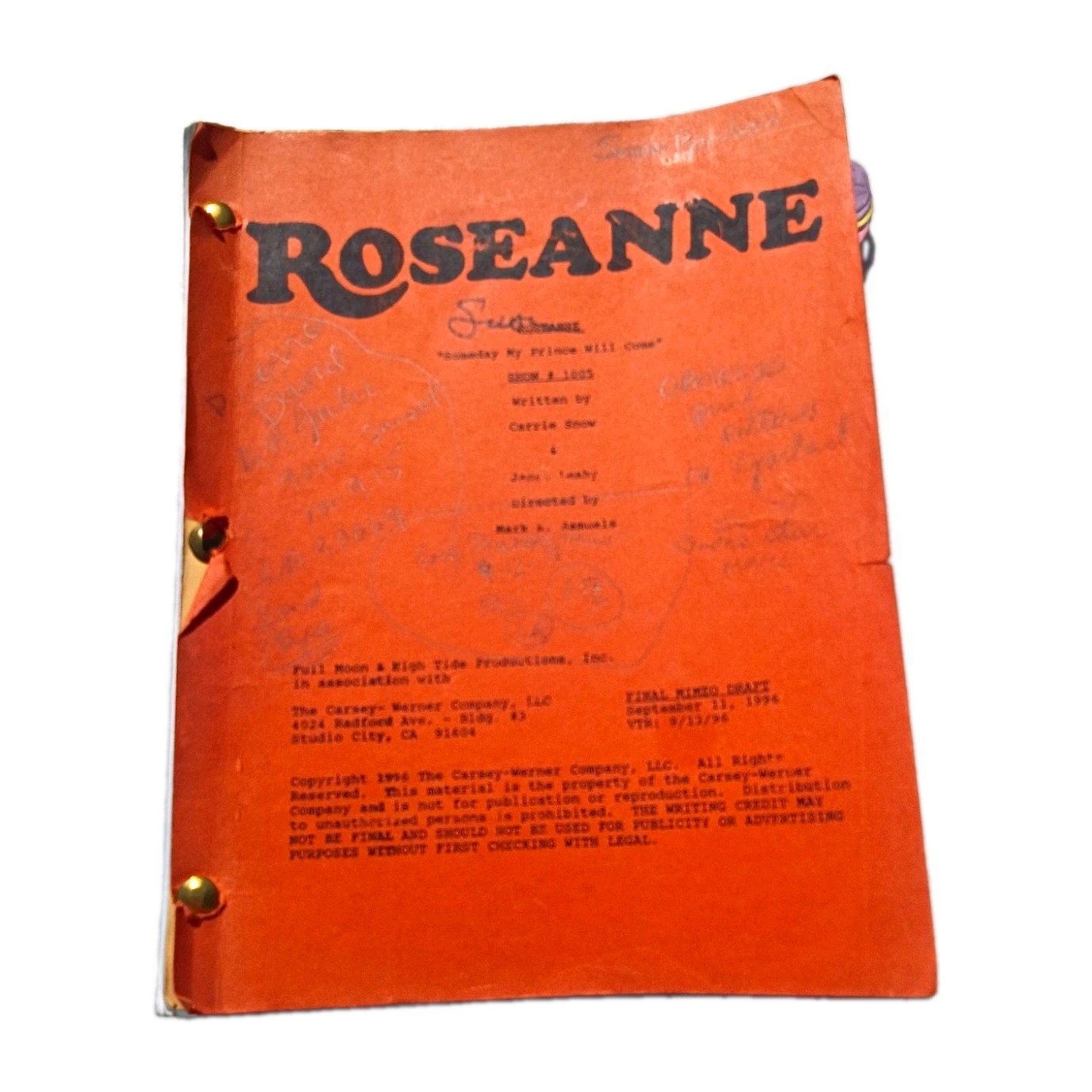 Roseanne Original TV Script Binder \ Roseanne Original TV Script Binder \
