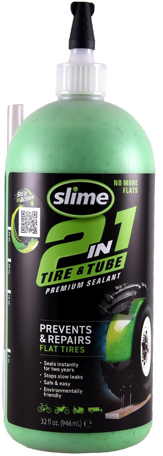 Slime 10194 2-in-1 Tire & Tube Sealant Puncture Repair Sealant, 32 oz., 32 oz 