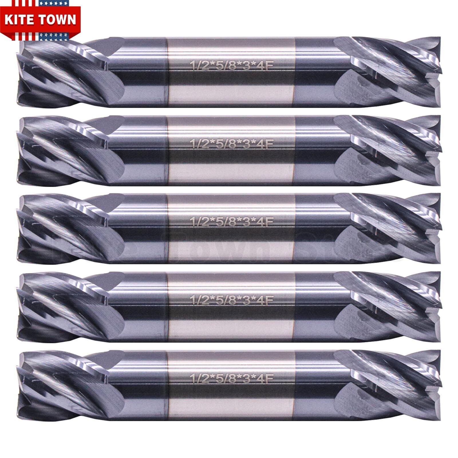 5Pcs 4 Flute 1/2\