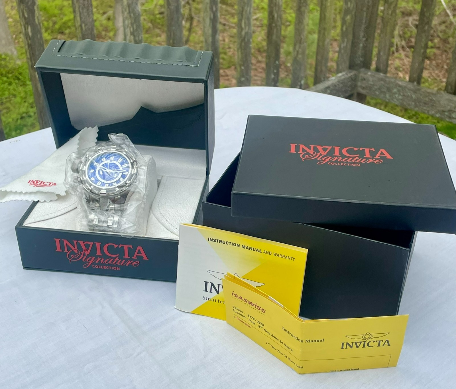 NEW Invicta Reserve 7249 Mens 50mm GMT Blue Dial Steel Watch NOS NWT NIB