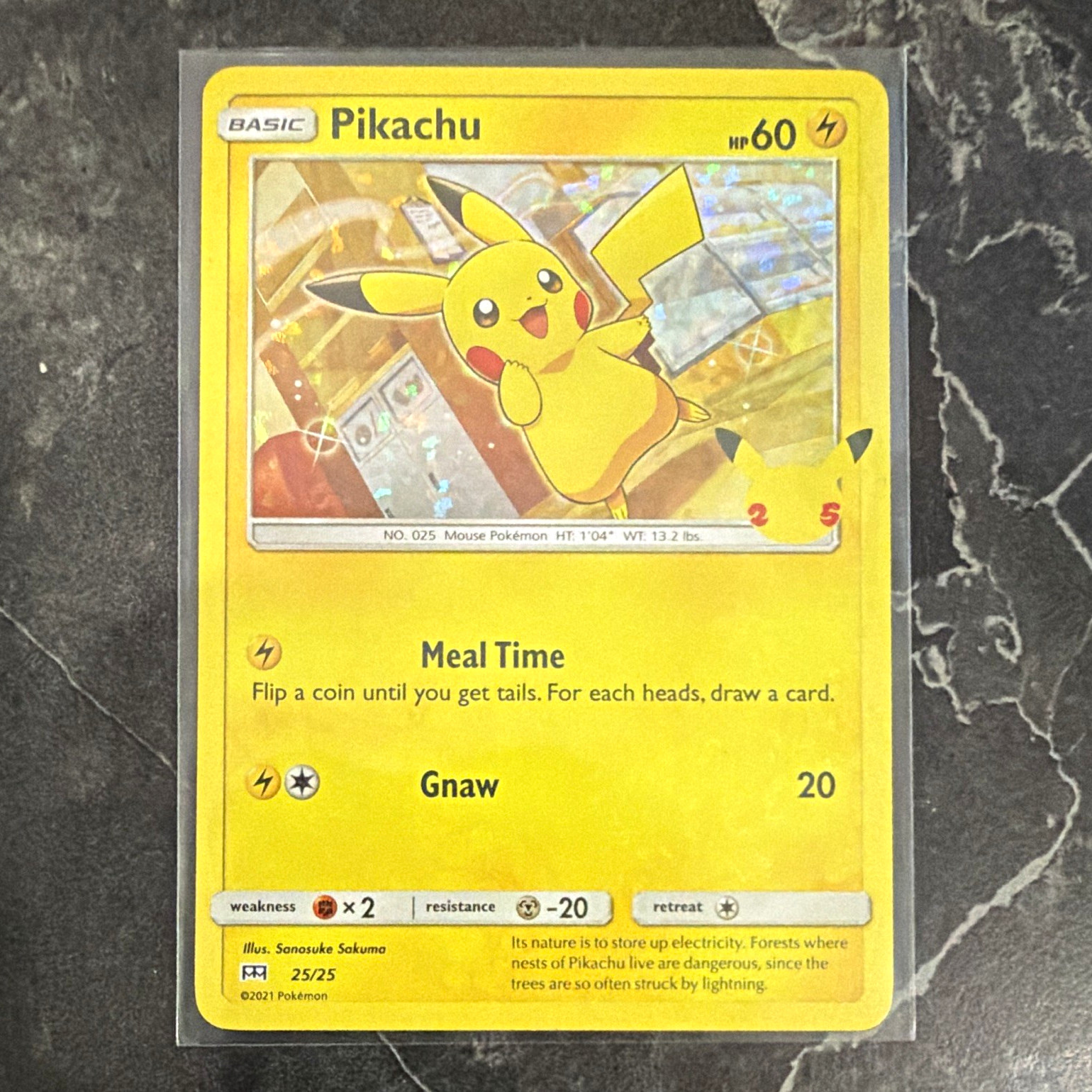 The Pokémon Company Pikachu 025/025 McDonald\'s 25th Anniversary Holo Promo 2021 The Pokémon Company Pikachu 025/025 McDonald\'s 25th Anniversary Holo Promo 2021