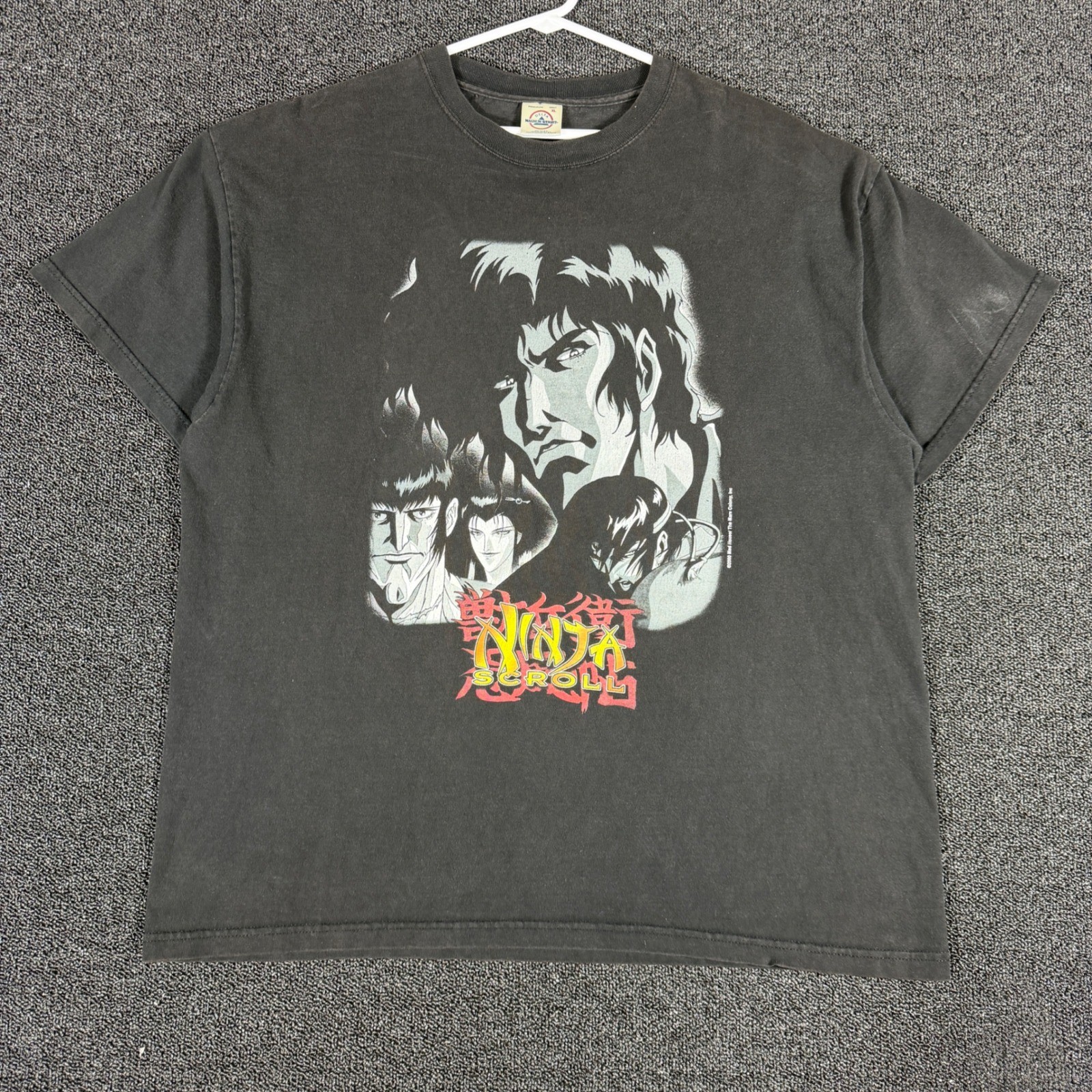 Vintage 2000 Mad House Ninja Scroll Anime Manga Graphic T-Shirt XL Black Y2K