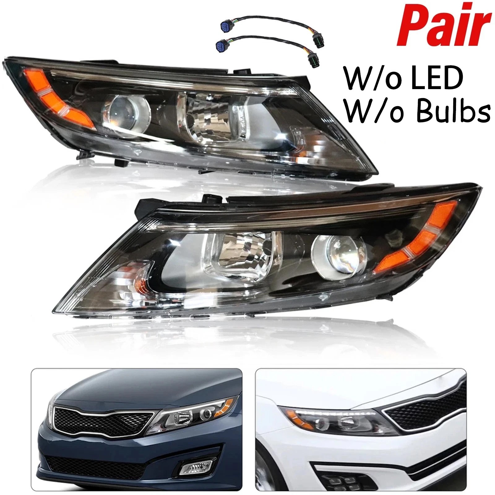Pair Fit For 2014 2015 Kia Optima EX LX SX Halogen Headlights Headlamps 14 15 Pair Fit For 2014 2015 Kia Optima EX LX SX Halogen Headlights Headlamps 14 15