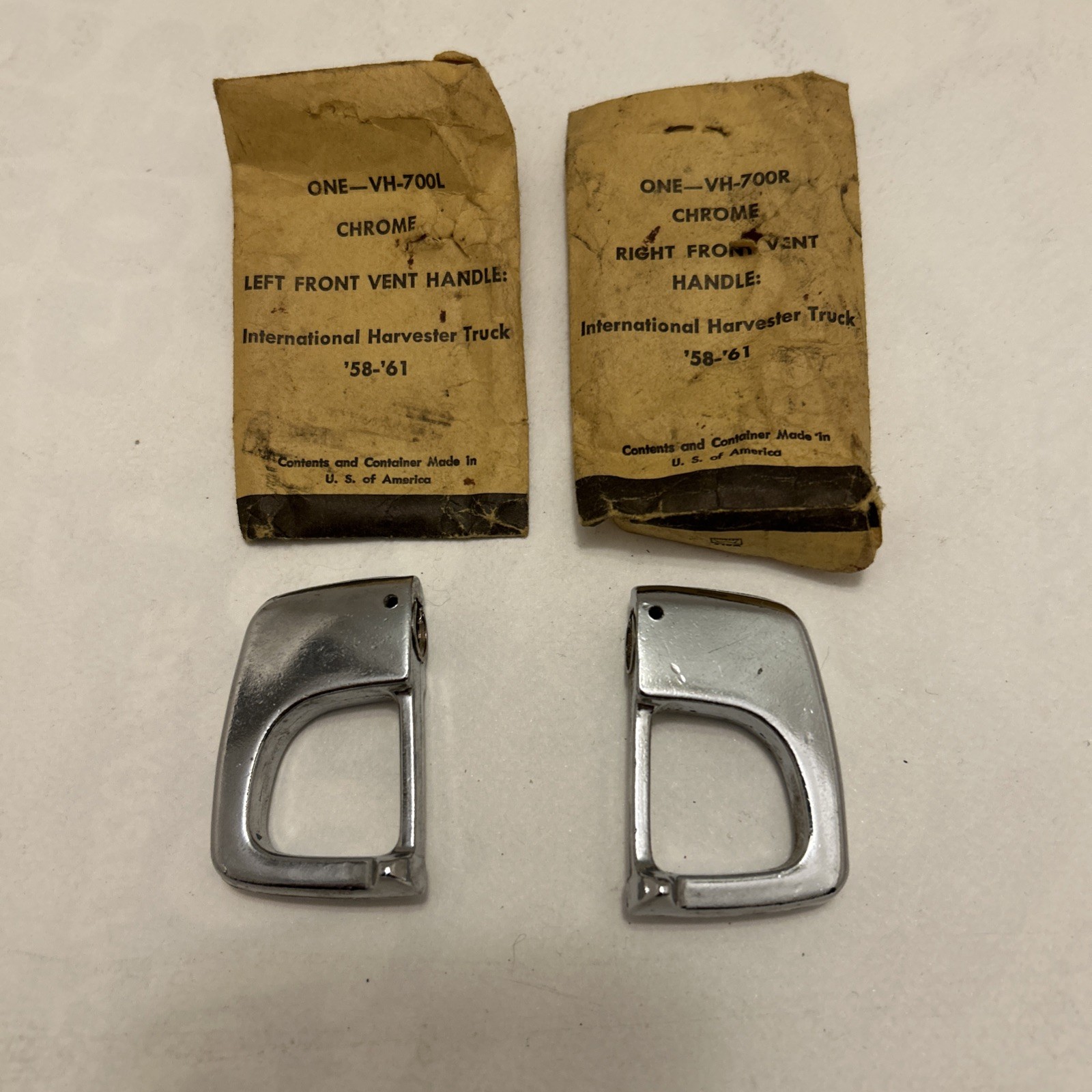 Vintage International Harvester Truck Vent Handle Replacements Left & Right NOS Vintage International Harvester Truck Vent Handle Replacements Left & Right NOS