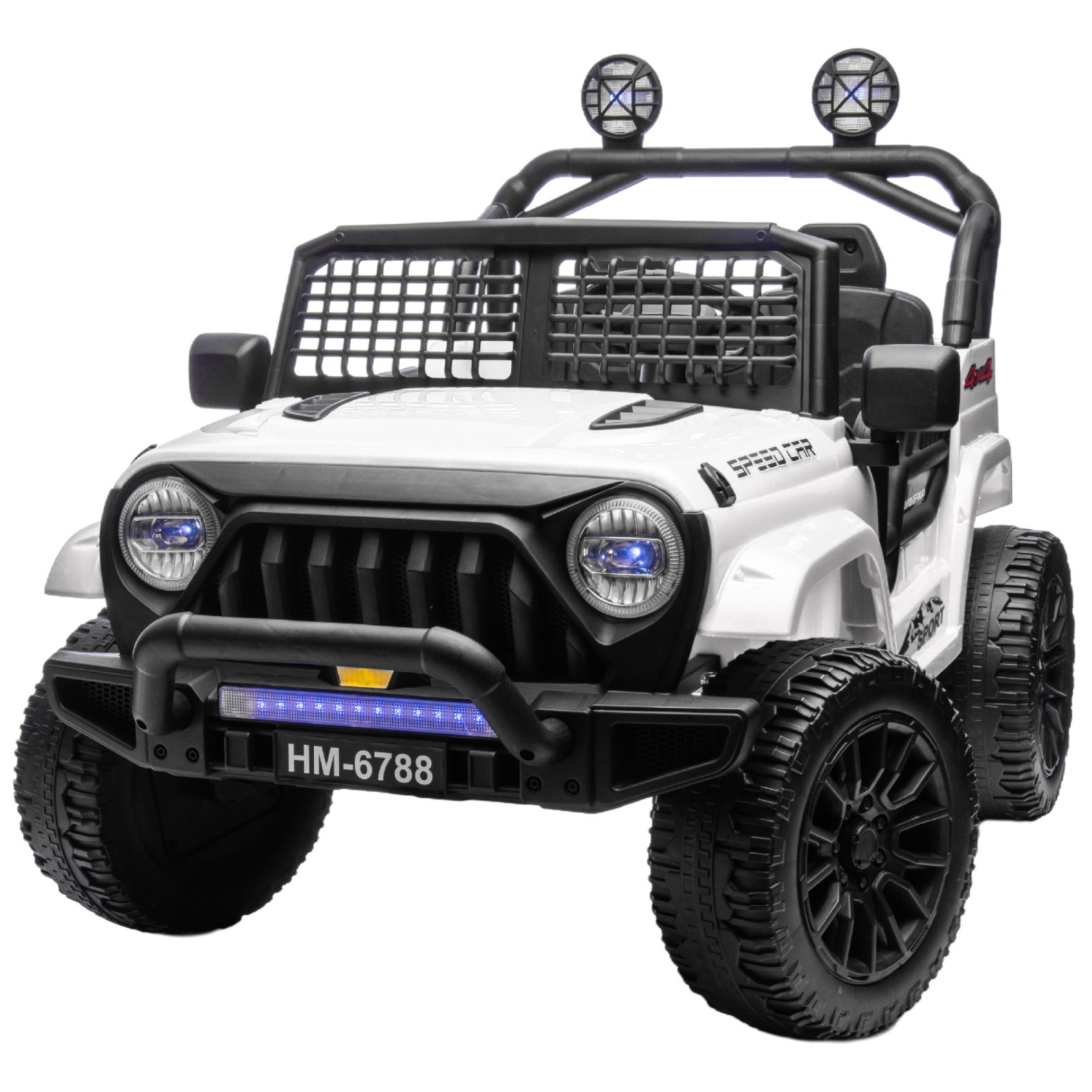 White 24V Kids Electric Car 2 Seater Ride on Toy 6mph Truck with Remote LED+MP3