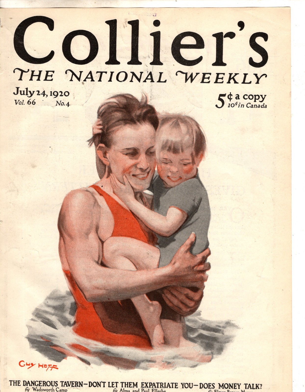 1920 Colliers July 24, 1920 - Swimming father and son; 1880 PresidentialCampaign