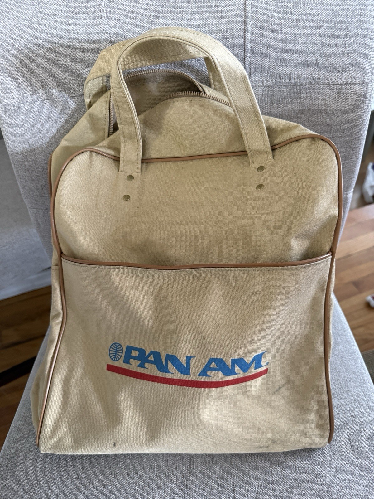 Vintage 1970\'s PAN AM AIRLINES Flight Carry-on Travel Canvas Tote Bag Vintage 1970\'s PAN AM AIRLINES Flight Carry-on Travel Canvas Tote Bag