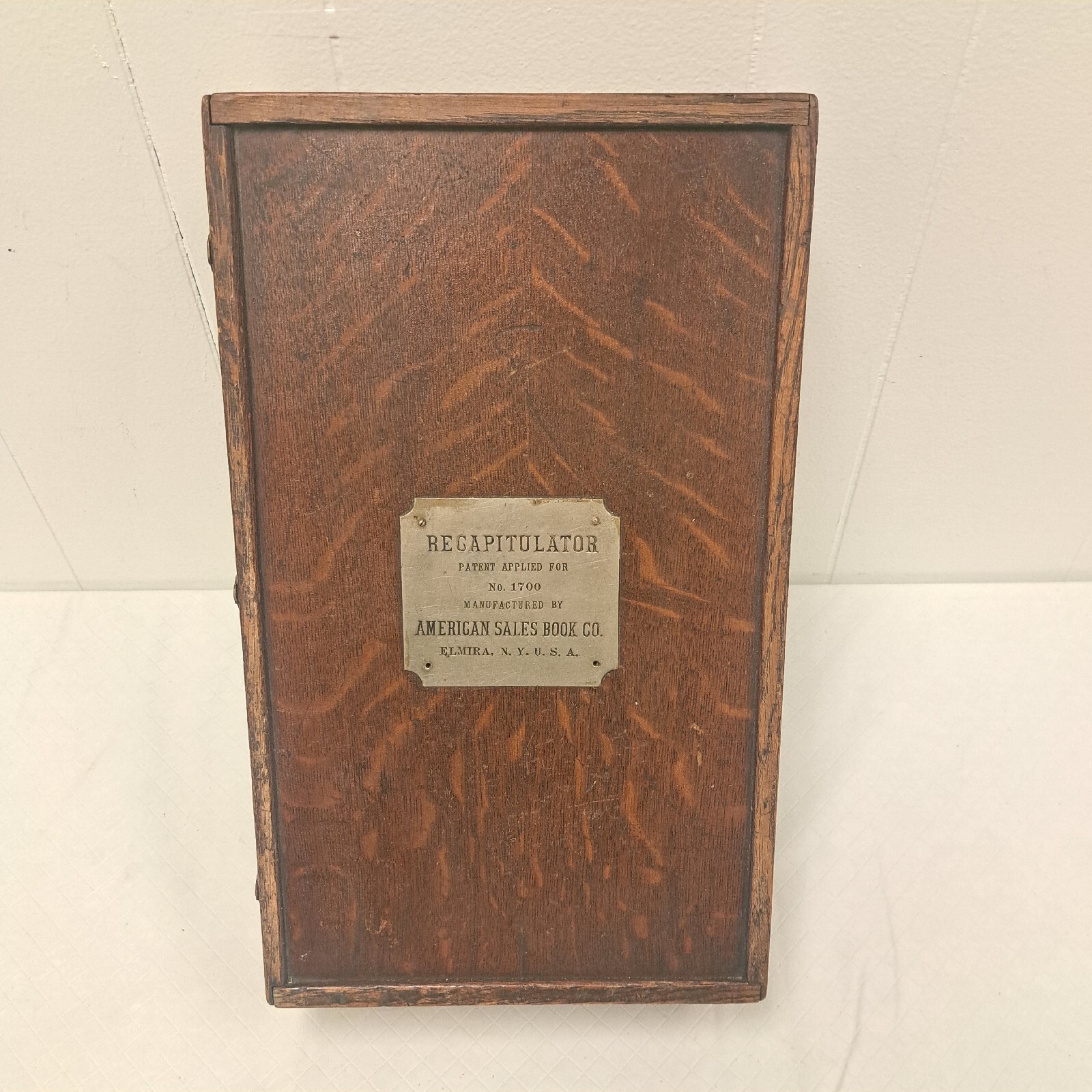 Antique American Sales Book Co Oak Receipts Cabinet Recapitulator Country Store