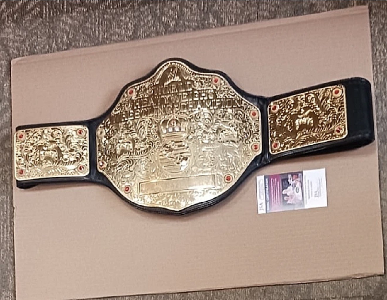 HHH Autographed Signed Figures Co WCW Big Gold Belt JSA 50'' WWF WWE Triple H HHH Autographed Signed Figures Co WCW Big Gold Belt JSA 50'' WWF WWE Triple H