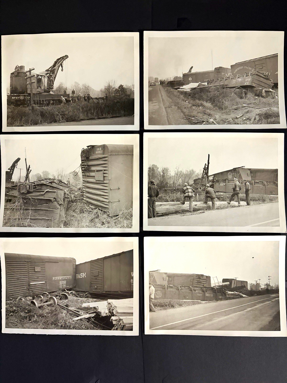 1964 Southern Pacific Train Wreck Modesto CA 6Vintage Photos Pennsylvania Wabash