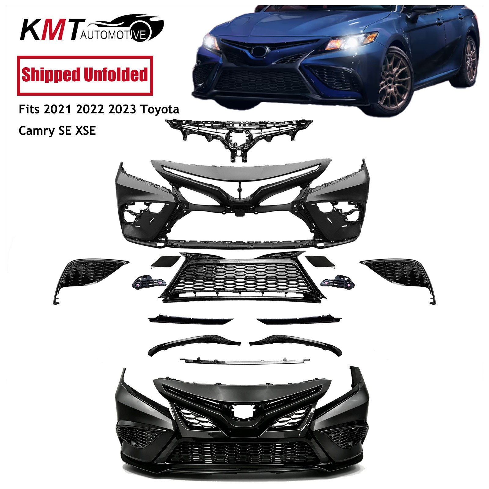 Fits 2021 2022 2023 Toyota Camry SE XSE Front Bumper Cover Grille Complete Kit Fits 2021 2022 2023 Toyota Camry SE XSE Front Bumper Cover Grille Complete Kit