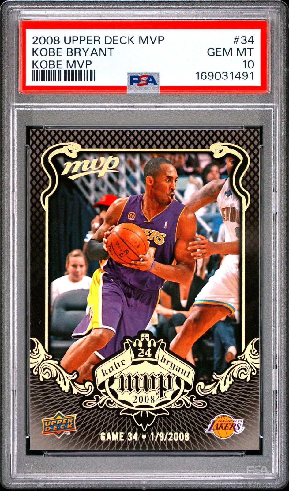 RARE 🔥PSA 10 2008 Upper Deck MVP Kobe Bryant #34 POP/2