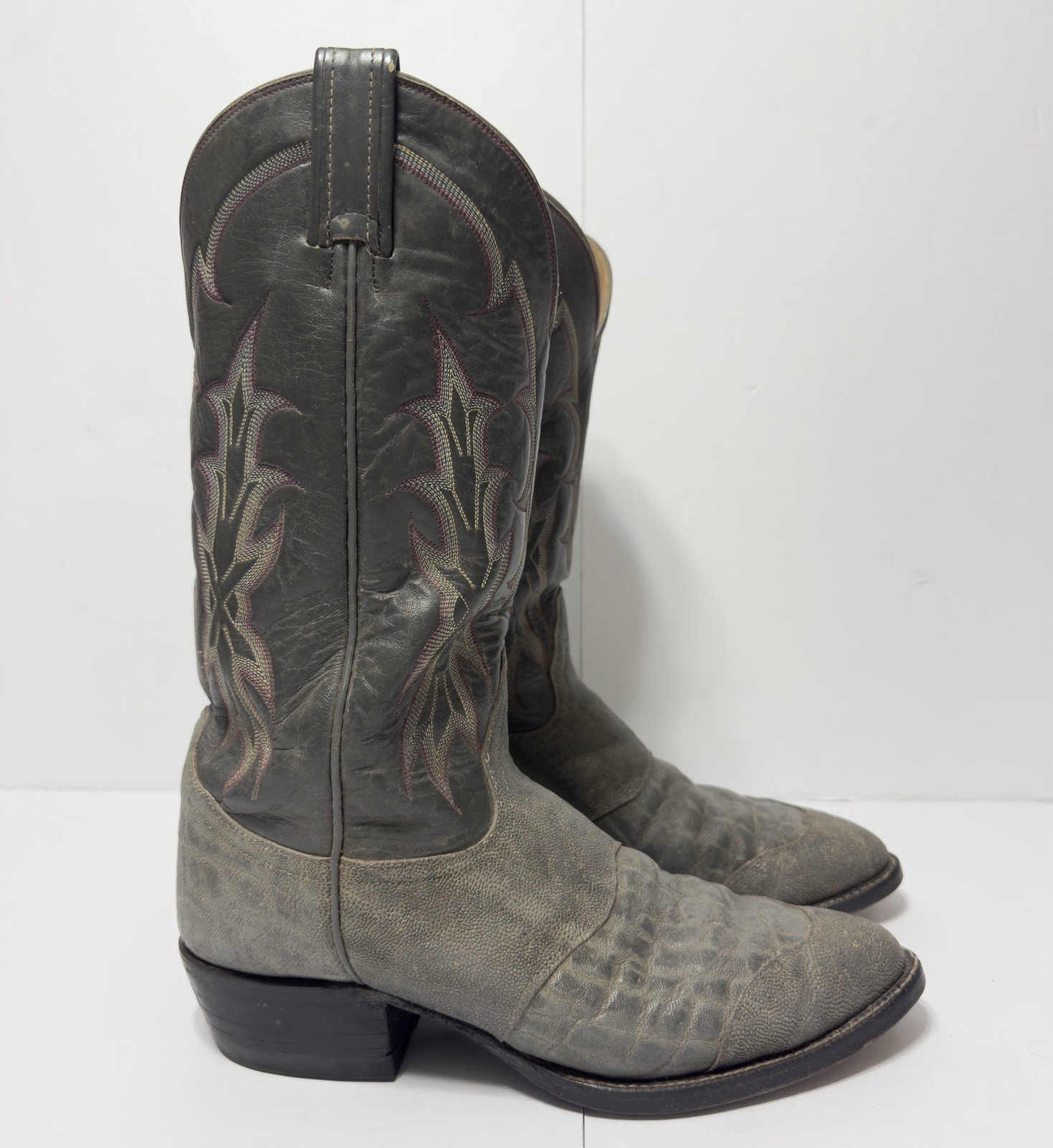 VTG 70s Tony Lama Gold Label 2900 Elephant Print Leather Cowboy Boots 9 Exotic VTG 70s Tony Lama Gold Label 2900 Elephant Print Leather Cowboy Boots 9 Exotic