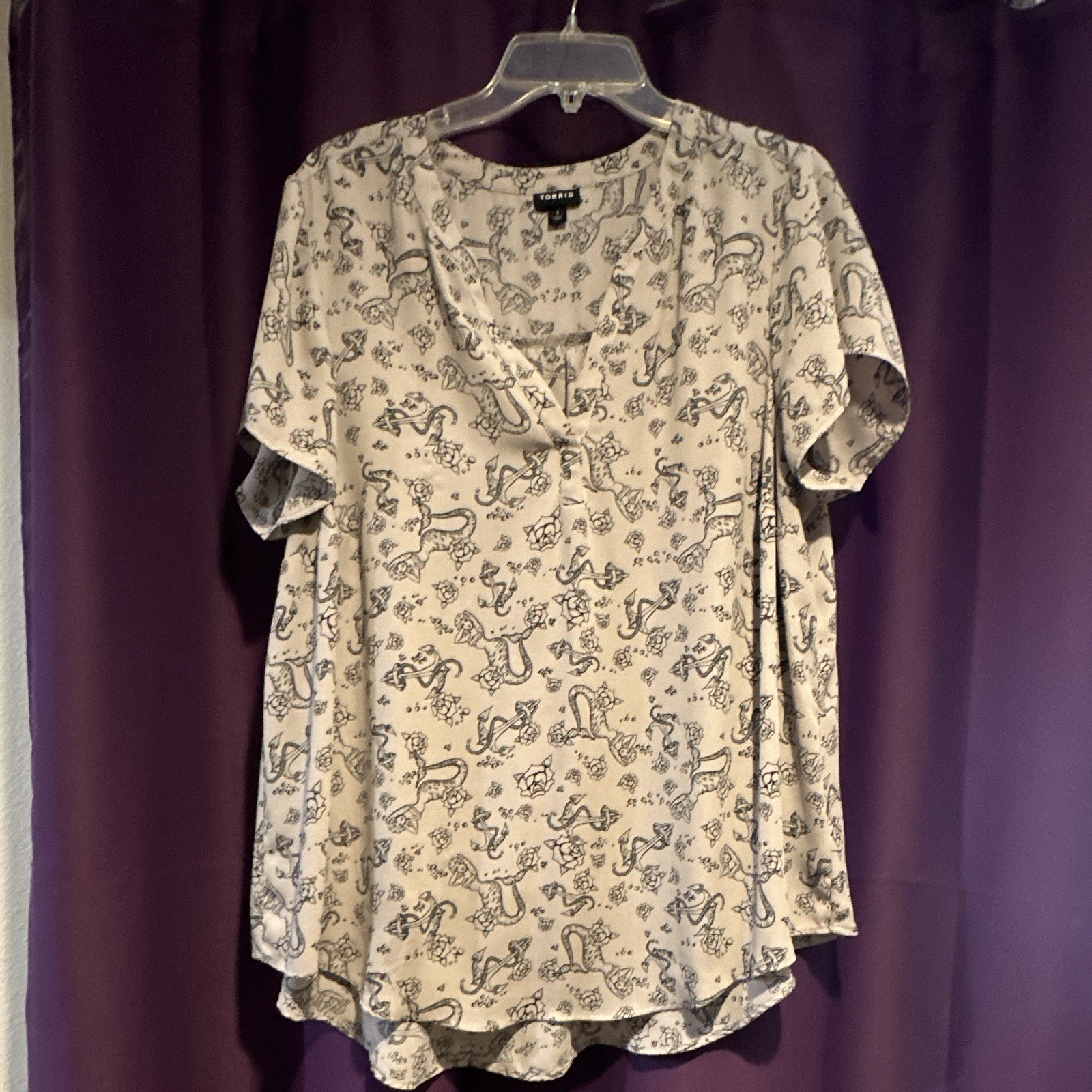 Torrid Grey Mermaid Tattoo Blouse 1 Torrid Grey Mermaid Tattoo Blouse 1