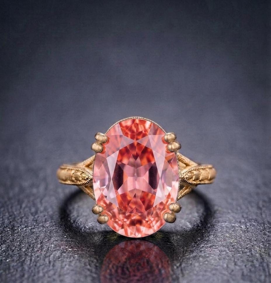 Padparadscha Sapphire Ring 925 Sterling Silver Gift For Her Ring Wedding Ring