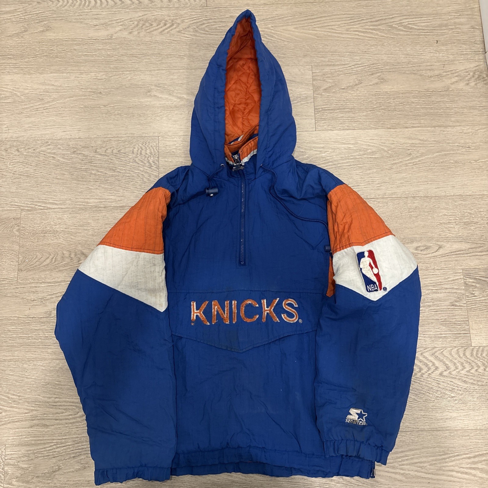 Vtg Rare NBA New York Knicks Starter Puffer Pull Over Jacket Mens Small S Vtg Rare NBA New York Knicks Starter Puffer Pull Over Jacket Mens Small S