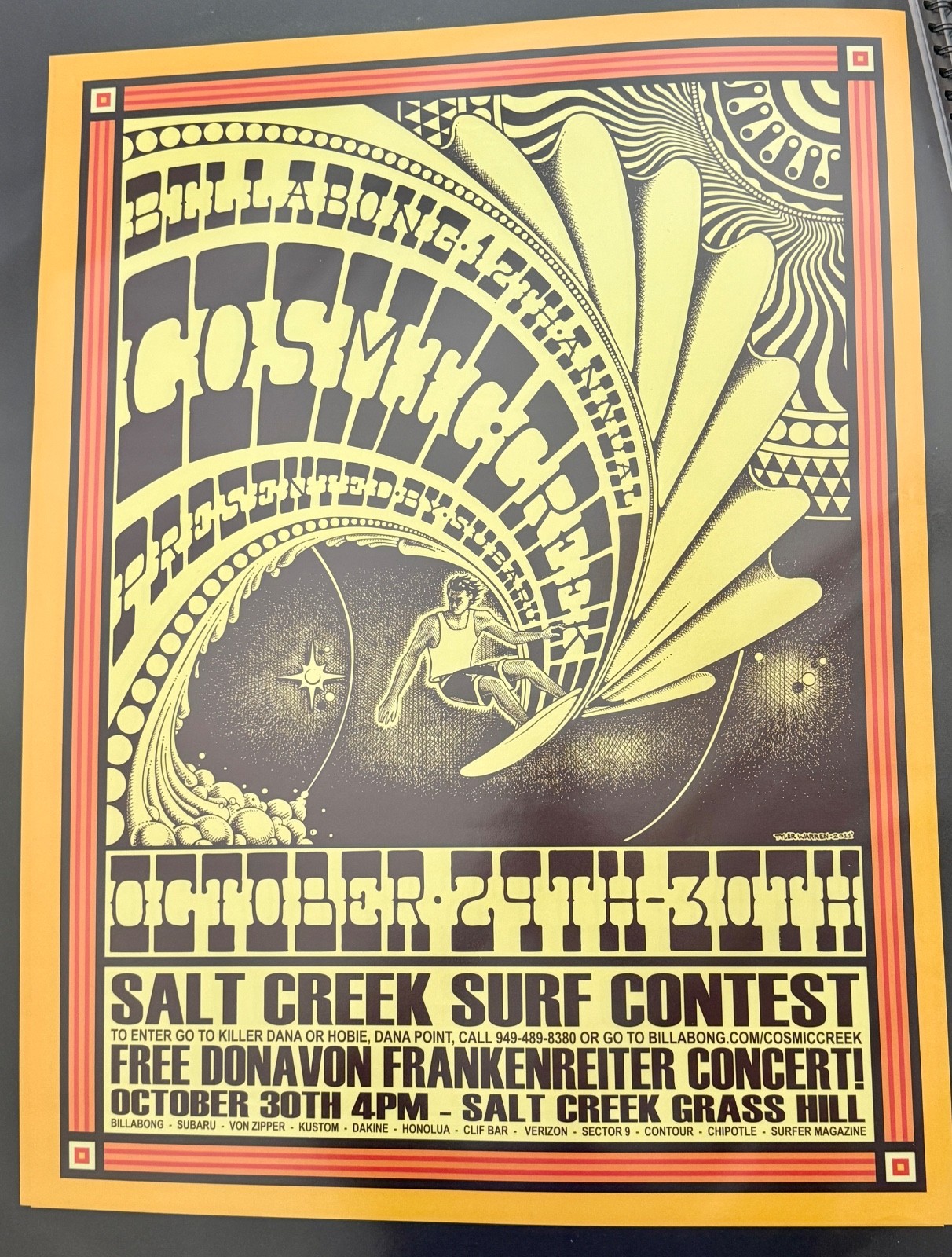 Donavon Frankenreiter Billabong Cosmic Creek Poster 2011 Rare