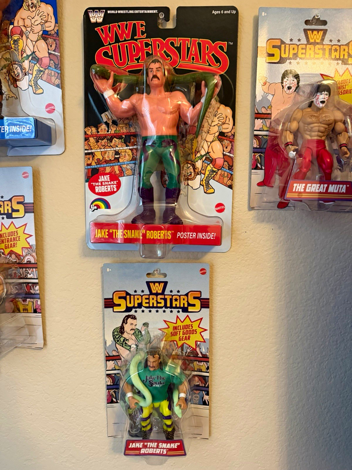 LJN and Remco Style WWE Superstars Jake the Snakes. Both MOC Black car LJN