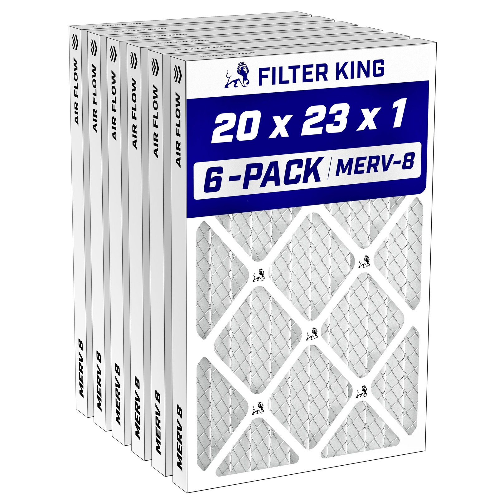 Filter King 20x23x1 Air Filter MERV 8, AC Furnace Filters (6-Pack) Filter King 20x23x1 Air Filter MERV 8, AC Furnace Filters (6-Pack)