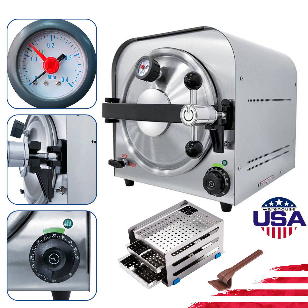 14/18/22L Dental Autoclave Steam Sterilizer Class B Printer /Digital Machine