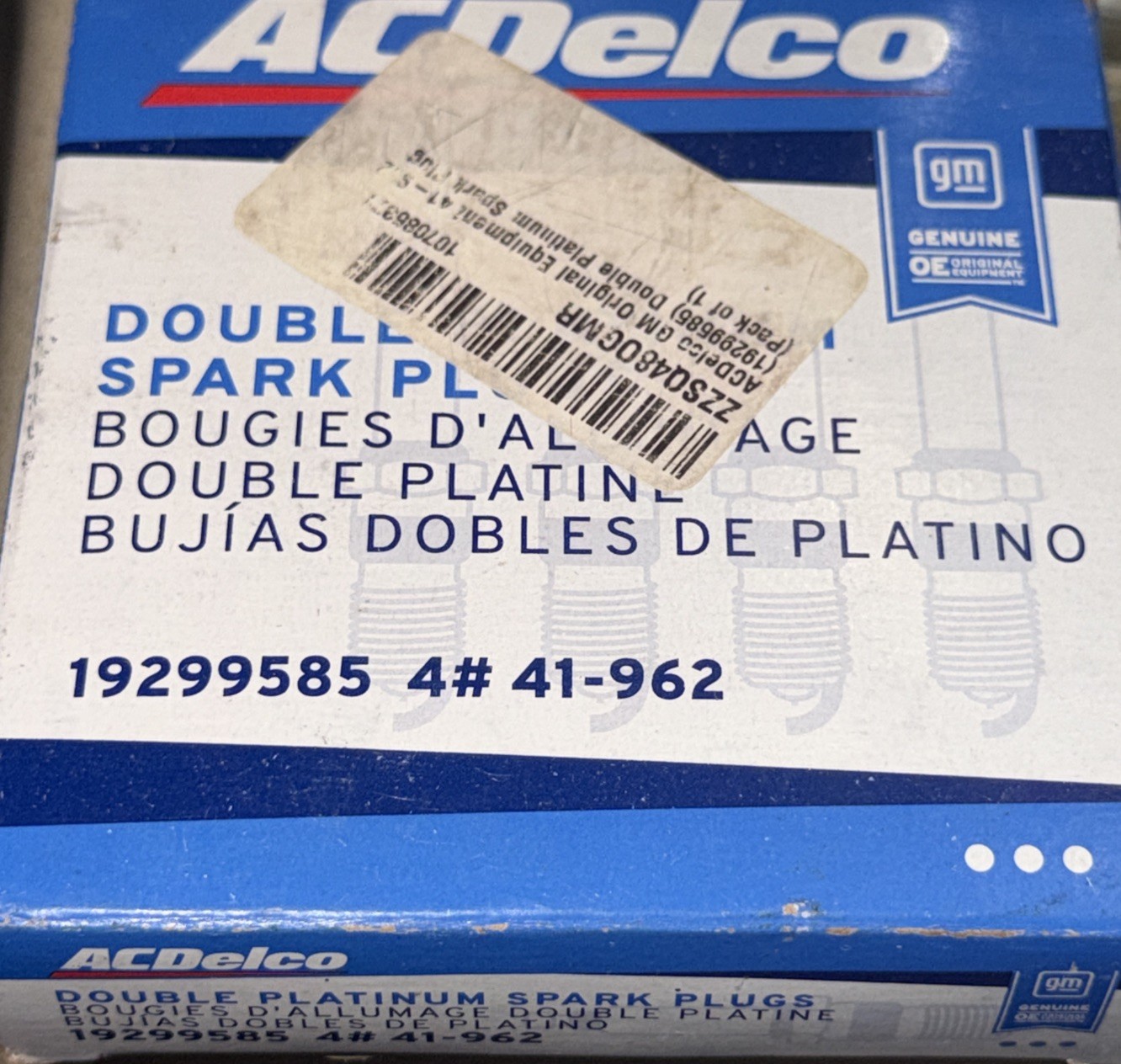 4 Pack ACDelco Double Platinum Spark Plugs GM GENUINE OEM 41-962 19299585 NEW 4 Pack ACDelco Double Platinum Spark Plugs GM GENUINE OEM 41-962 19299585 NEW