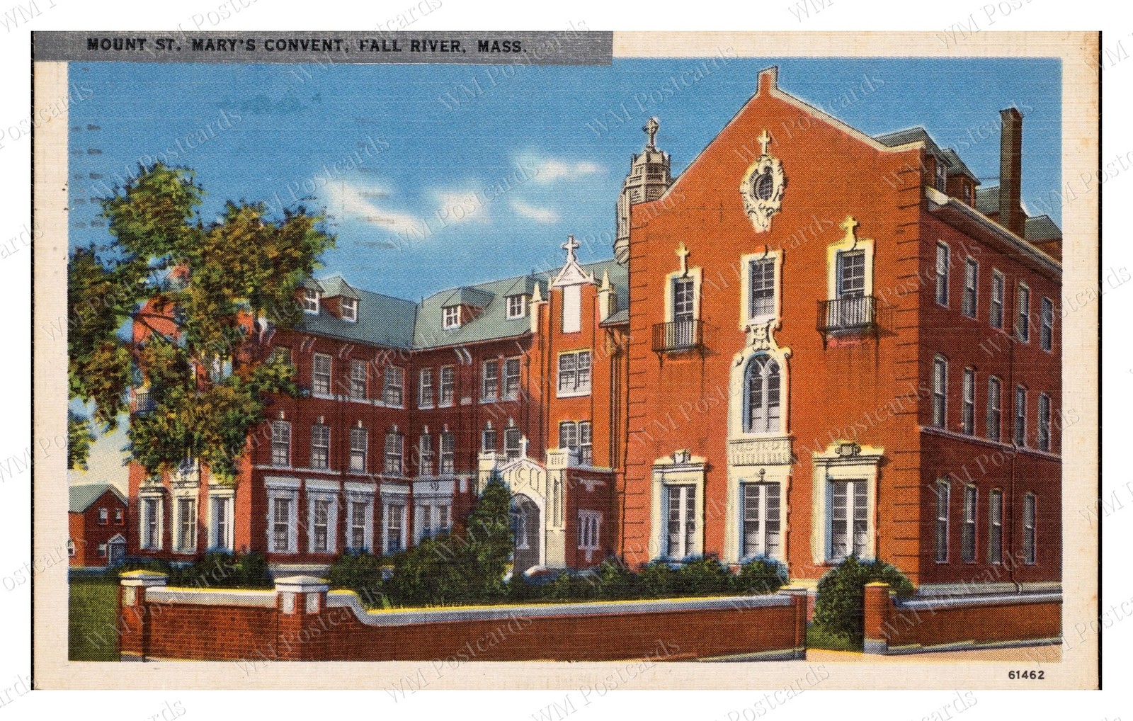 Fall River Massachusetts 1930s Mount St. Mary's Convent Standard Postcard Fall River Massachusetts 1930s Mount St. Mary's Convent Standard Postcard