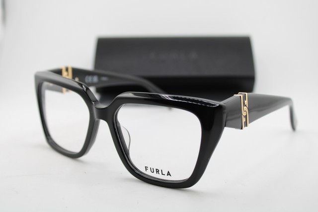 NEW FURLA VFU866 COL.0700 BLACK GOLD AUTHENTIC EYEGLASSES 54-17 NEW FURLA VFU866 COL.0700 BLACK GOLD AUTHENTIC EYEGLASSES 54-17