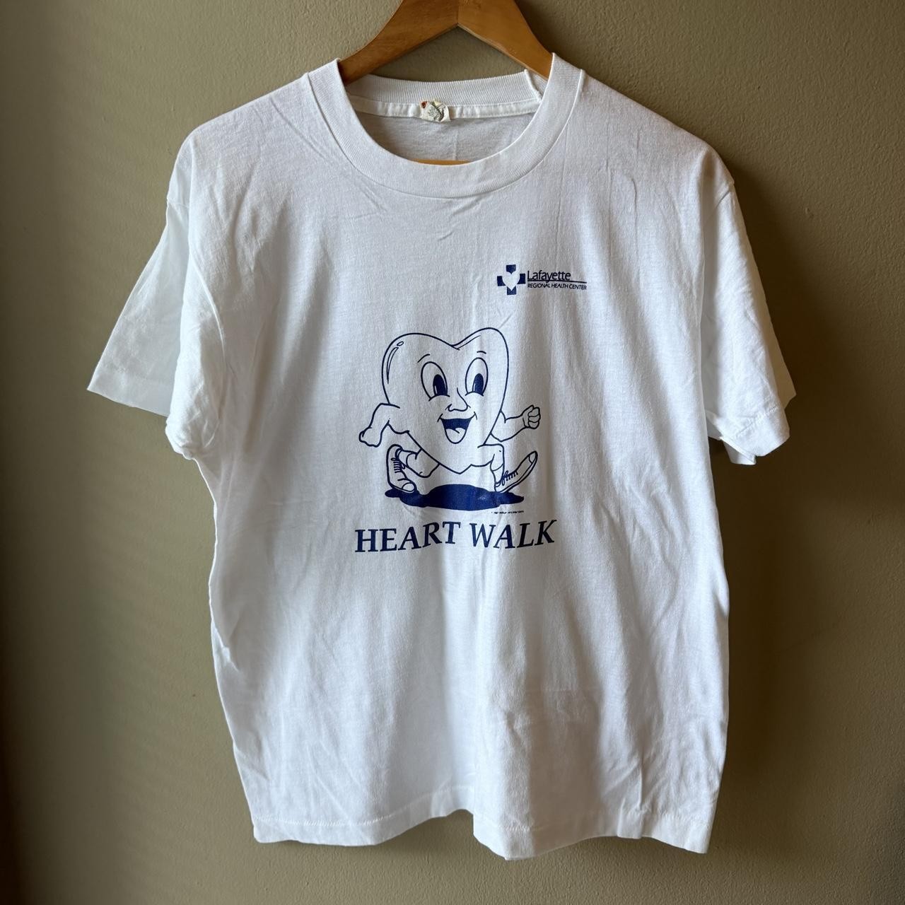 Vintage 1987 Heart Walk Screen Stars Graphic T-Shirt XL Made in USA
