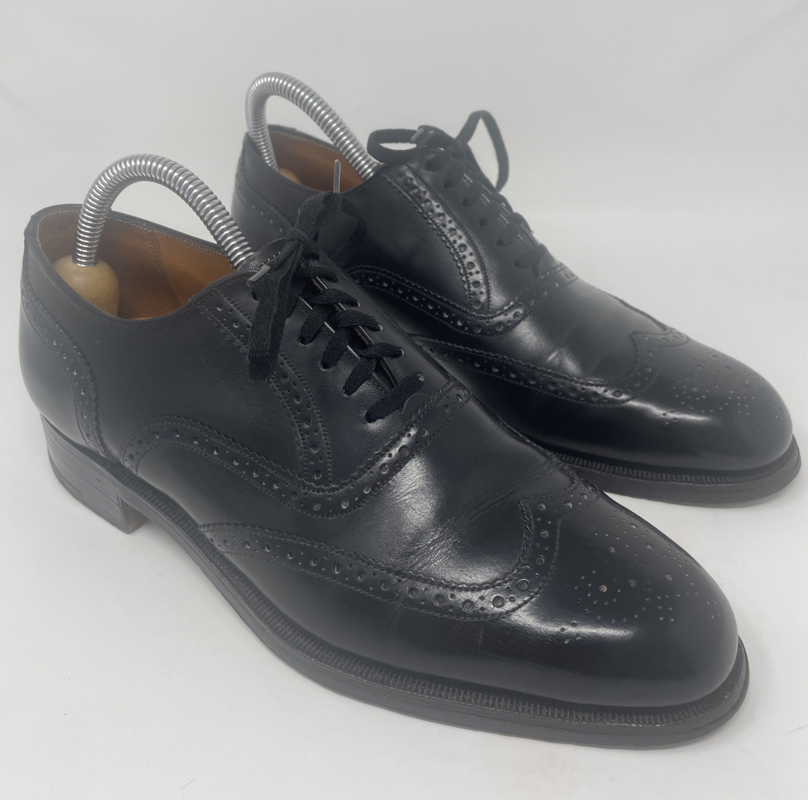 Vtg Church’s For Cole Hann Men’s Black Leather Wingtip Shoes Sz 7.5 Made In UK Vtg Church’s For Cole Hann Men’s Black Leather Wingtip Shoes Sz 7.5 Made In UK