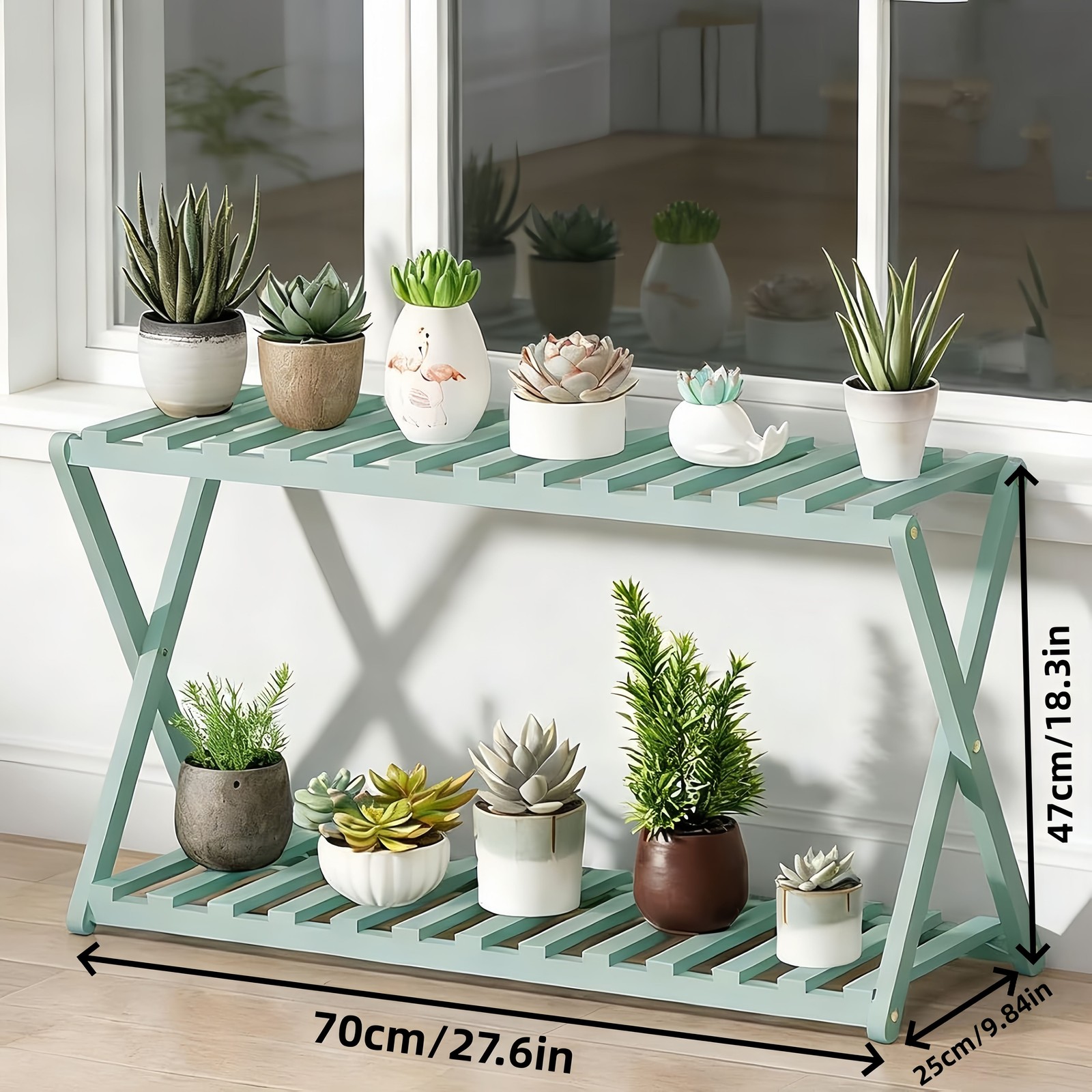 Birdock 2-Tier Bamboo Plant Stand, Flower Stand