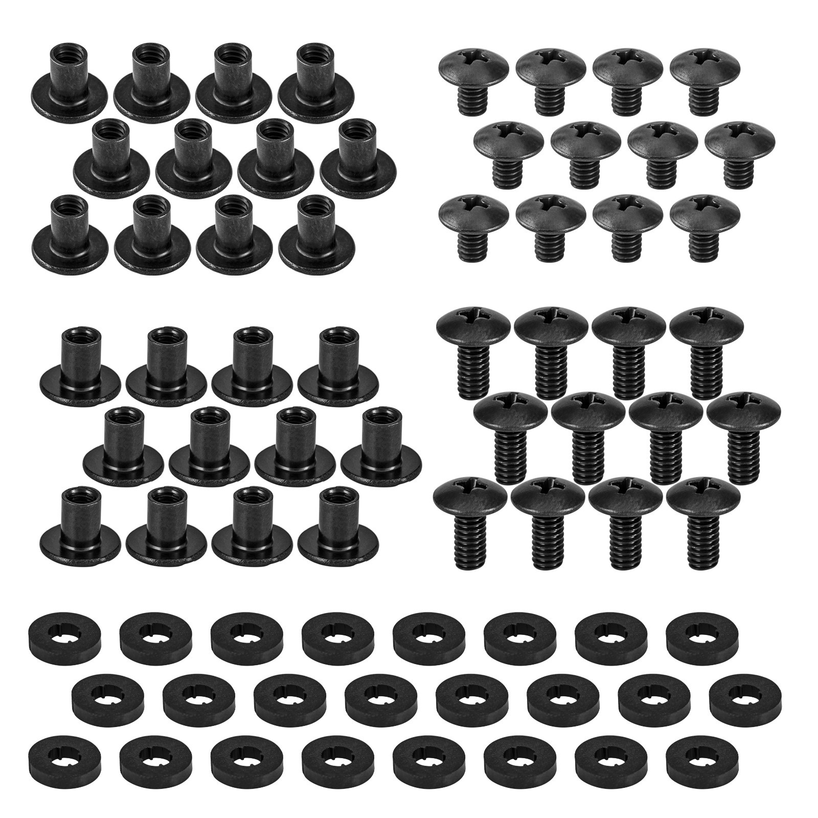 Black Chicago Screws, 72 Pcs - 1/4