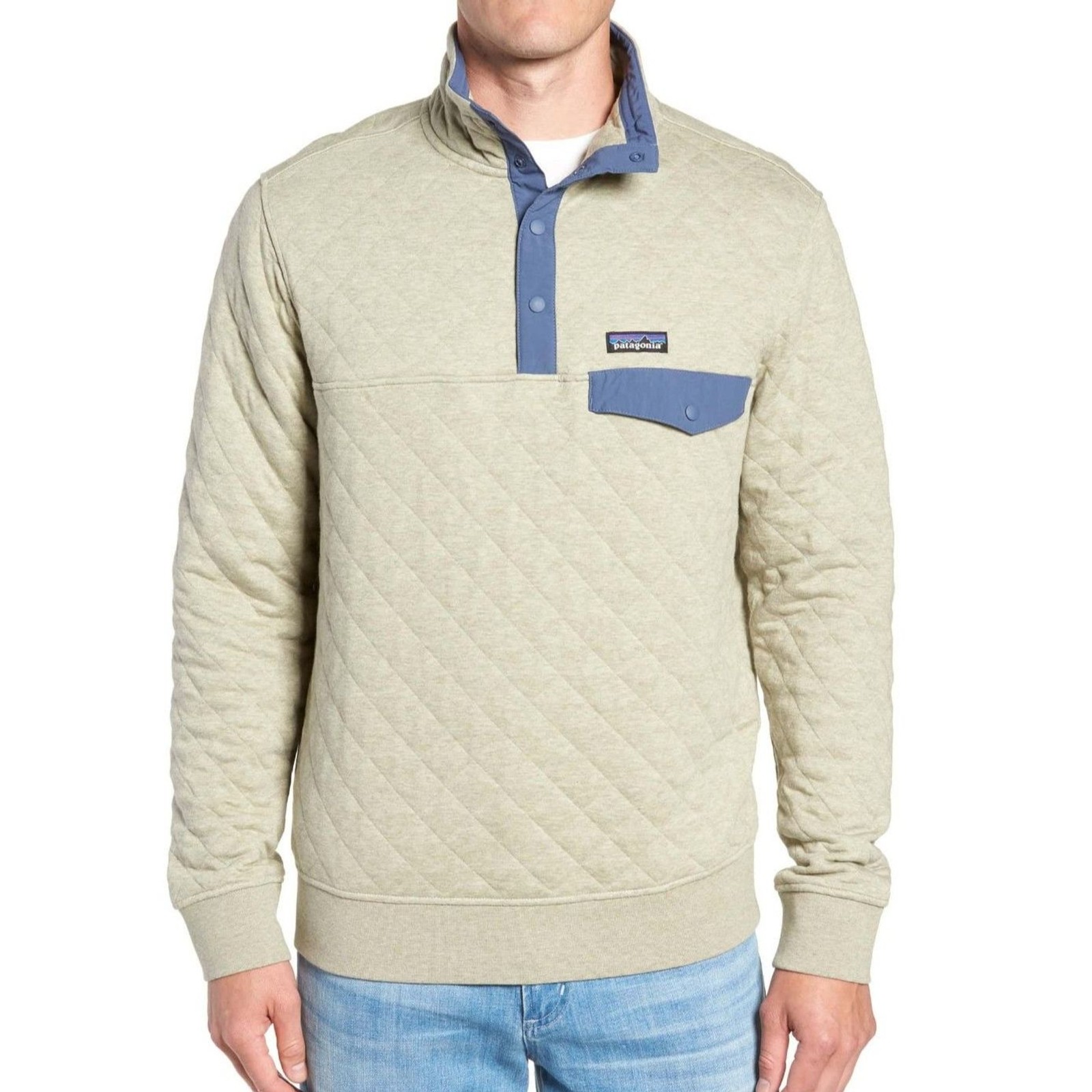 Patagonia Men’s Organic Cotton Quilt Snap-T® Pullover Shale Discontinued