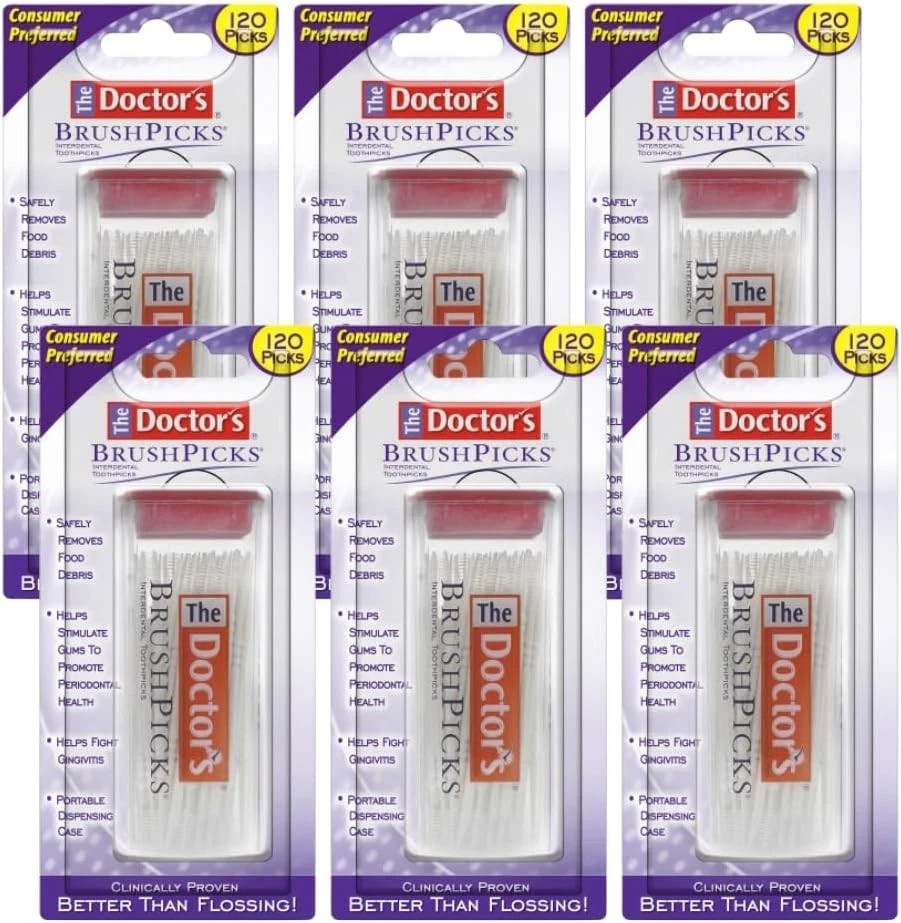 The Doctor\'s BrushPicks Interdental Toothpicks - 6x120 Count (pack of 6)