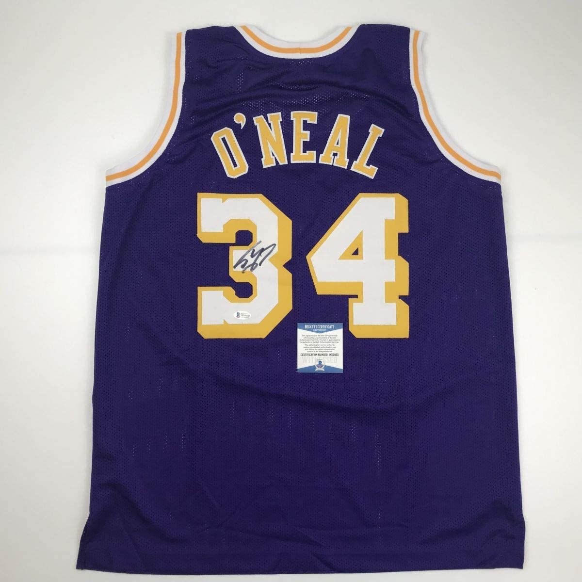 Autographed/Signed SHAQUILLE SHAQ O'NEAL Los Angeles Purple Jersey BAS COA Autographed/Signed SHAQUILLE SHAQ O'NEAL Los Angeles Purple Jersey BAS COA