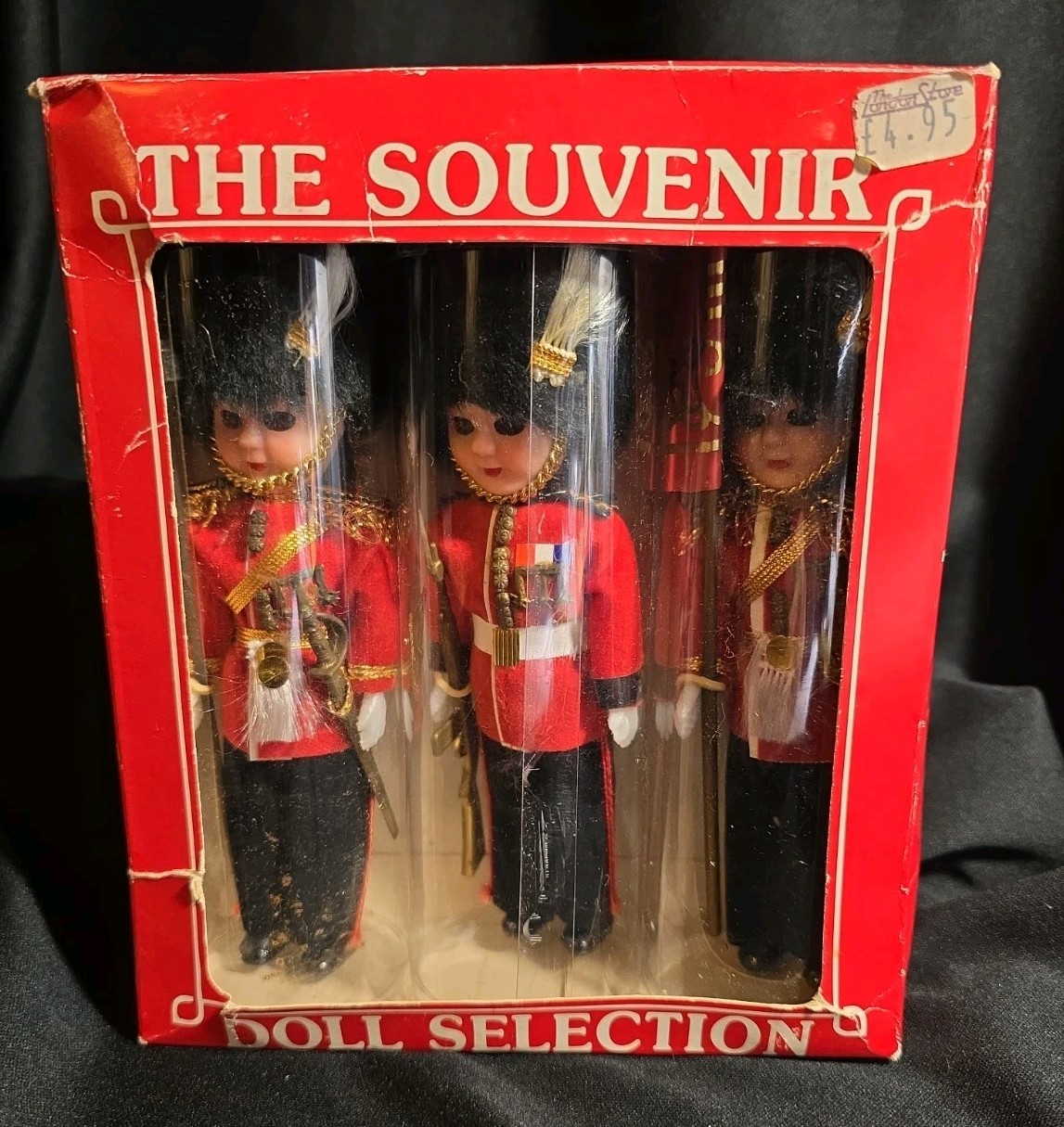 Vintage British Royal Guard Souvenir Dolls (3) Original Cylinder Tubes & Box Vintage British Royal Guard Souvenir Dolls (3) Original Cylinder Tubes & Box