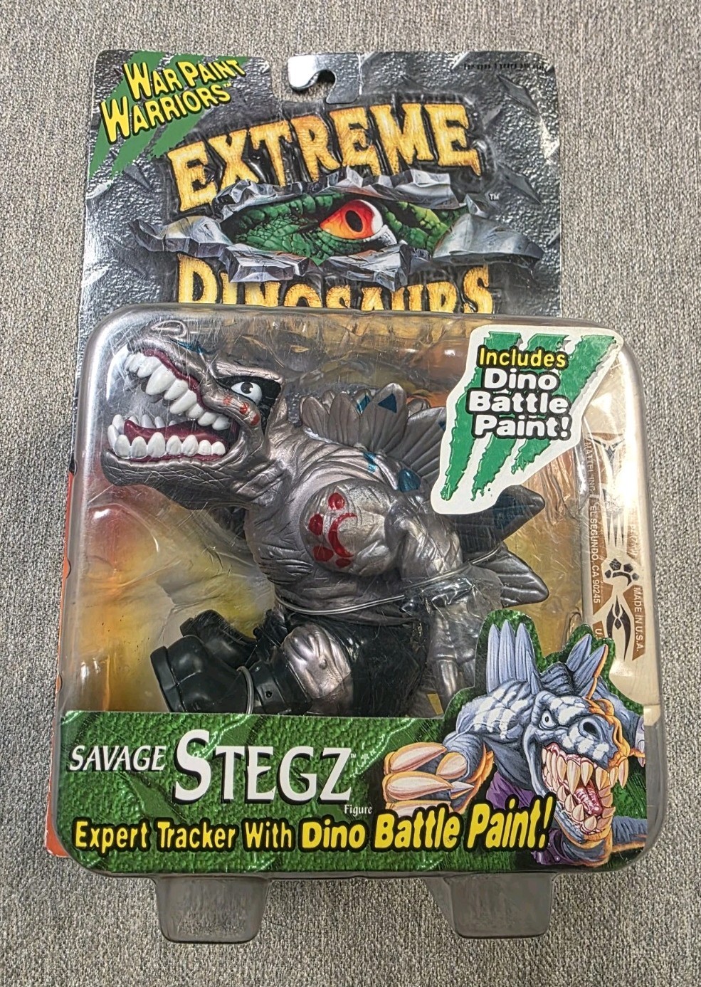 1997 Mattel Extreme Dinosaurs Savage STEGZ War Paint Warriors - New SEALED 